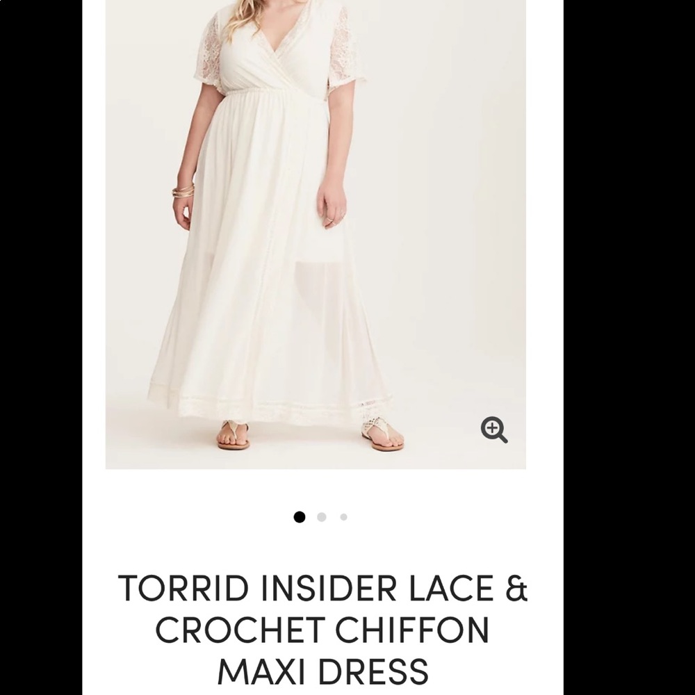 Torrid insider chiffon lace crochet maxi dress